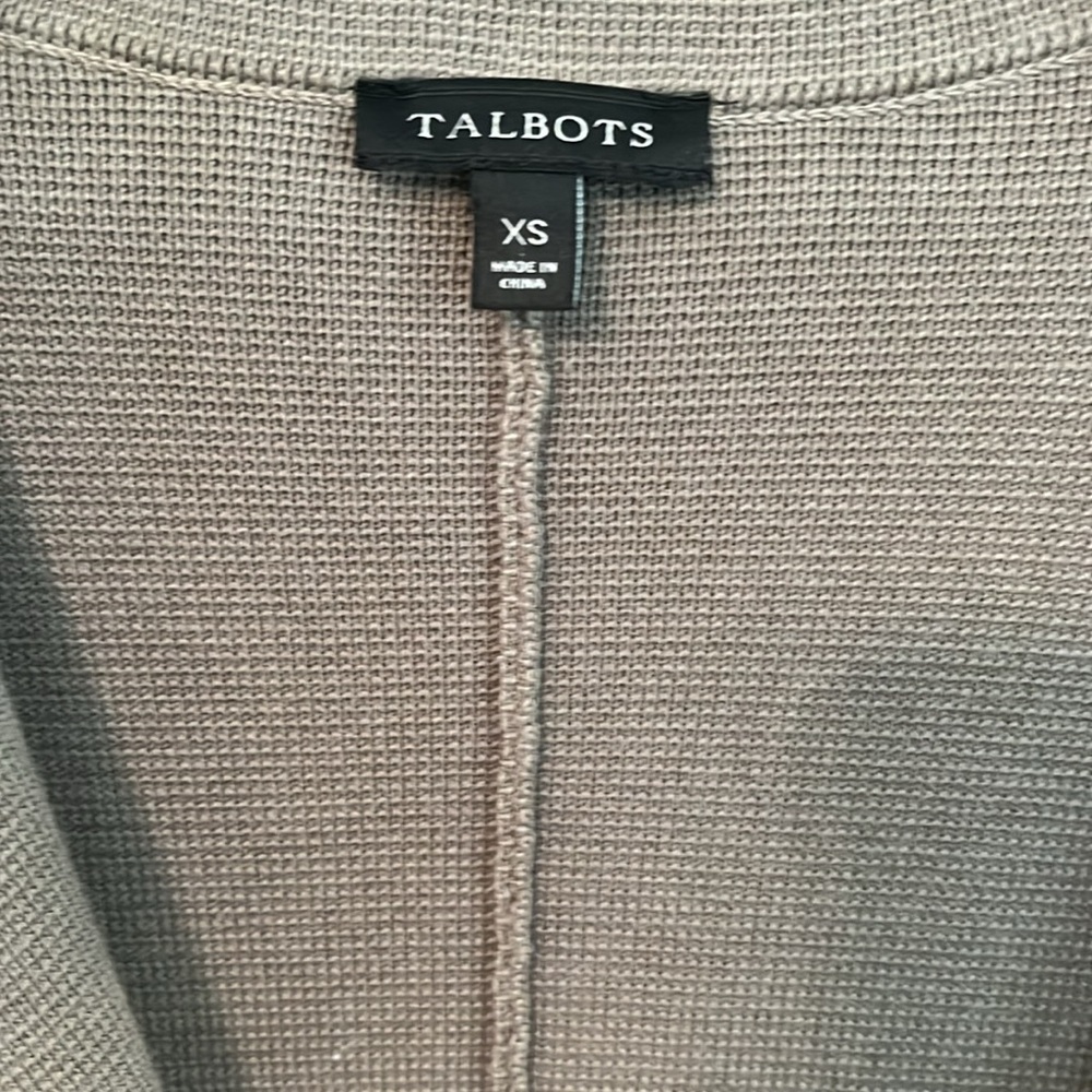 New Talbots Notched Collar Sweater Blazer, olive. - Picture 3 of 6